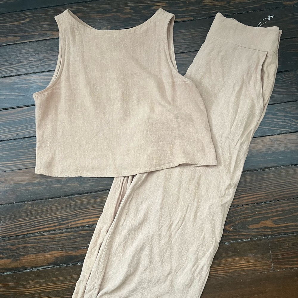 Petal & Pup Tan Ankle Cropped Jumpsuit